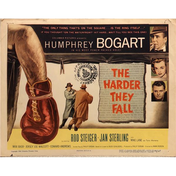 The Harder They Fall original 1956 vintage lobby card