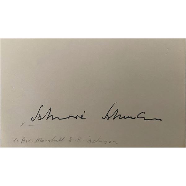Air Vice Marshal James Edgar Johnson Signature.