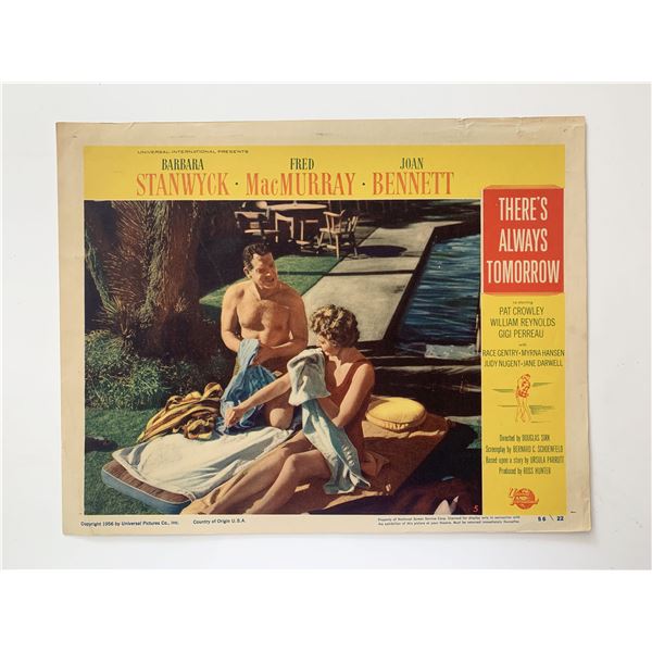 There's Always Tomorrow original 1956 vintage lobby card