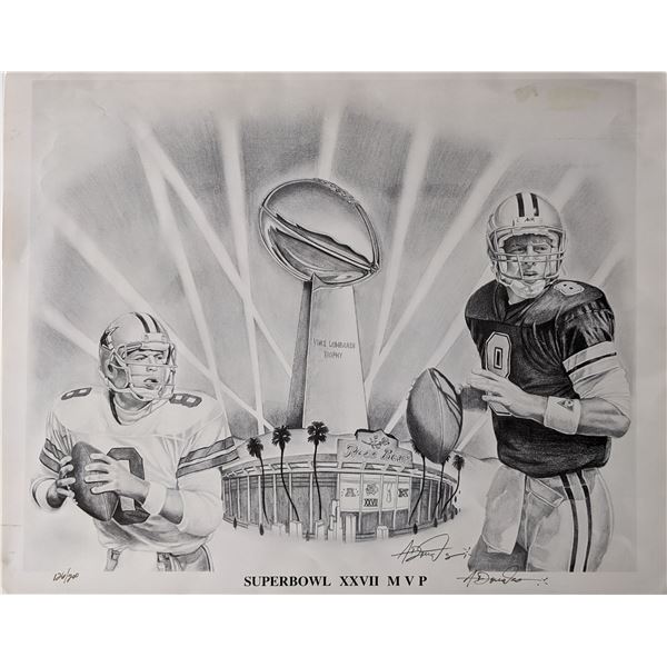 Troy Aikman Super Bowl XXVII MVP Original Artwork