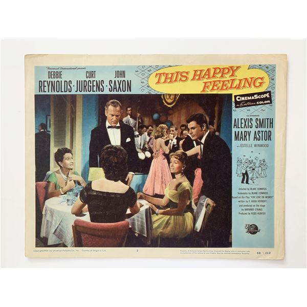 This Happy Feeling original 1958 vintage lobby card