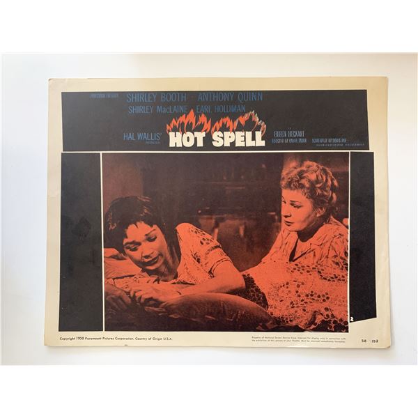 Hot Spell original 1958 vintage lobby card