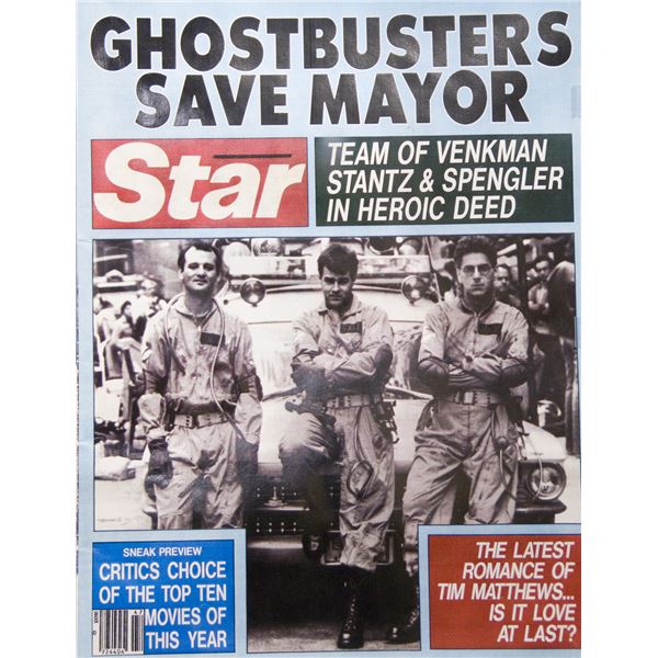Ghostbusters Save Mayor Star tabloid poster print