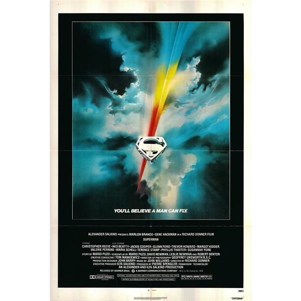 Superman 1978 vintage one sheet movie poster