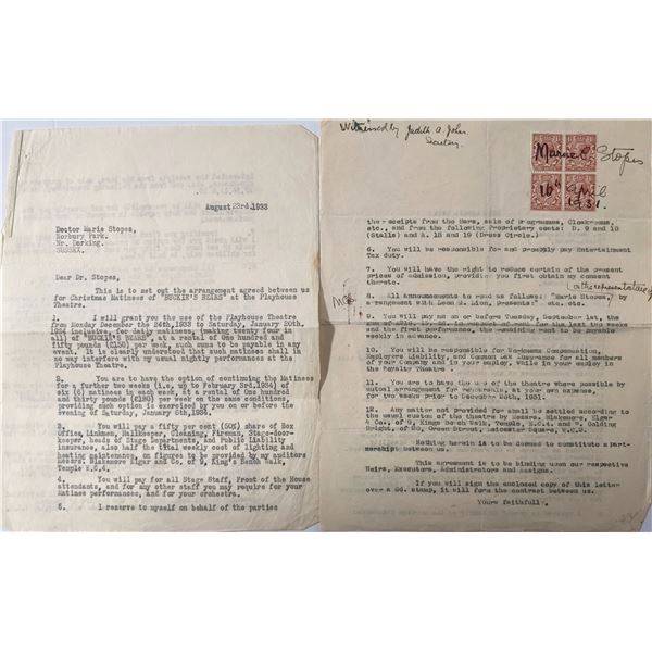 Marie C. Stopes Signed Letter