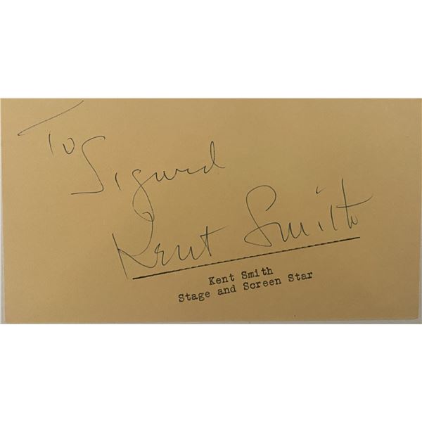 Actor Kent Smith Signature.