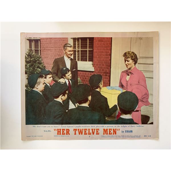 Her Twelve Men original 1954 vintage lobby card