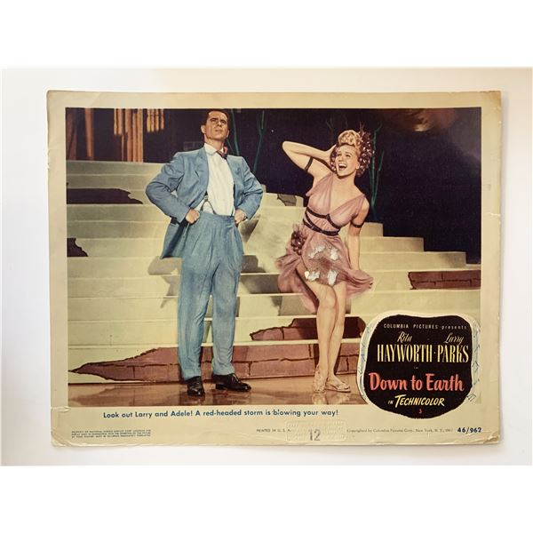 Down to Earth original 1947 vintage lobby card