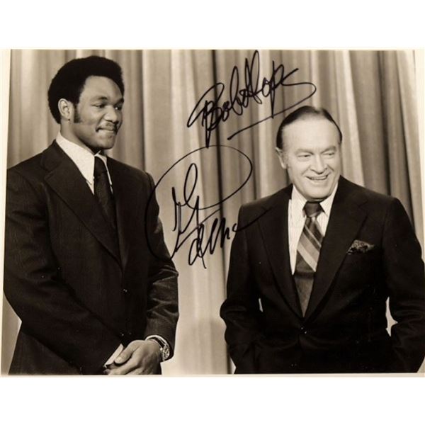 Bob Hope & George Foreman signed portrait photo