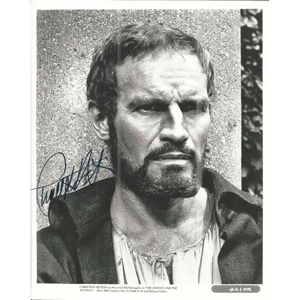 The Agony and the Ecstasy Charlton Heston Signed Movie Photo
