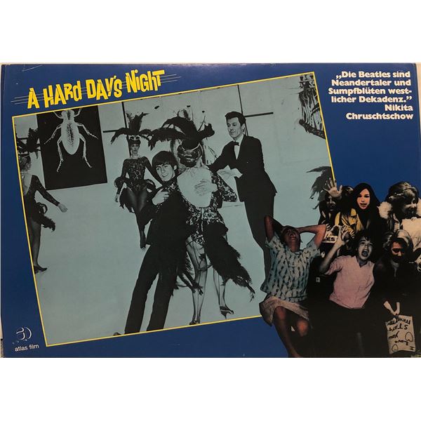 A Hard Day's Night original 1982R vintage lobby card
