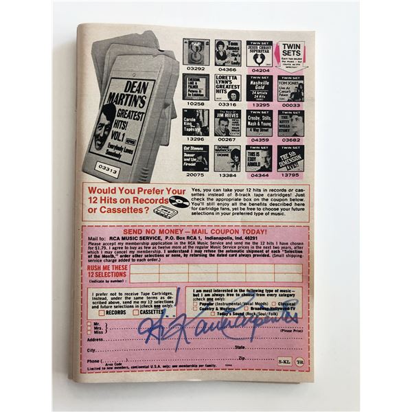 Karen Carpenter Signed Magazine