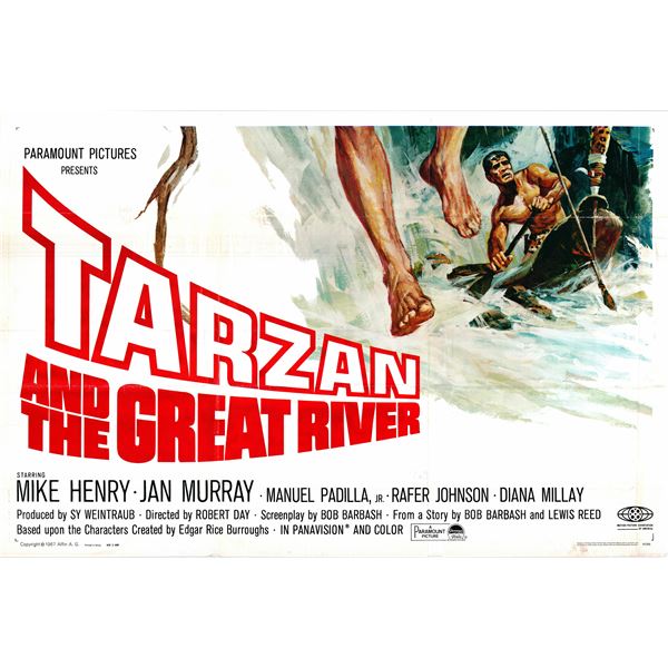 Tarzan and the Great River original 1967 vintage one sheet movie poster