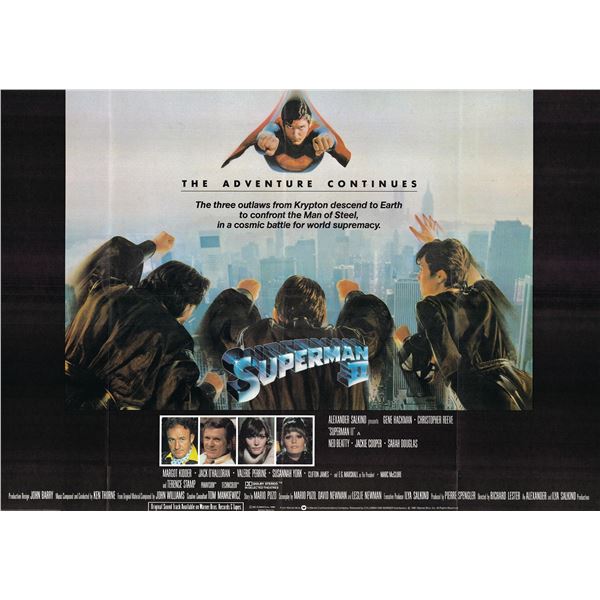 Superman II original 1981 vintage British quad movie poster