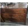 Image 2 : Three Drawer inlaid Mahogany with Glass Top