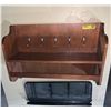Image 1 : Coat rack 31in wide and wall mirror with shelf