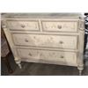 Image 2 : Carved and Painted four Drawer Dresser (Approximately 42in Wide)