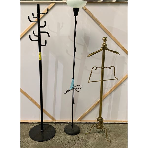 Brass Valet, Coat Tree & Floor Lamp