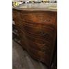 Image 2 : Bow-front  5 Drawer chest with/Glass Top 37in. W x 49in. H