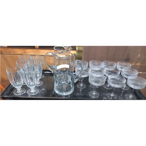 19 Pce Assorted Glassware, Two Pictures & 17 Assorted Glasses