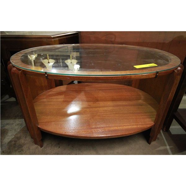 Oval Two Tier Glass Top Coffee Table