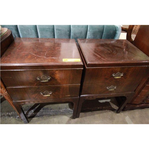 A Pair of Mahogany Nightstands