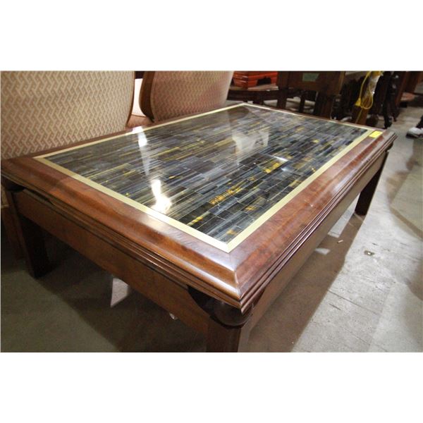 Abalone Style Inlaid Coffee Table 38in x 31in