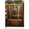 Image 1 : Bow Front Walnut Display Case 49in. W
