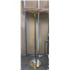Image 1 : Heavy Brass Floor Lamp w/Floral Bamboo Shade