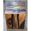 Image 2 : Uttermost burl wood block end table, 14"w x 15"d x 17"h