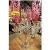 Image 2 : Hand Painted Crystal & Cranberry Glass Table Lamp