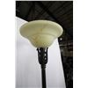 Image 2 : Glass Shade Torchiere Lamp