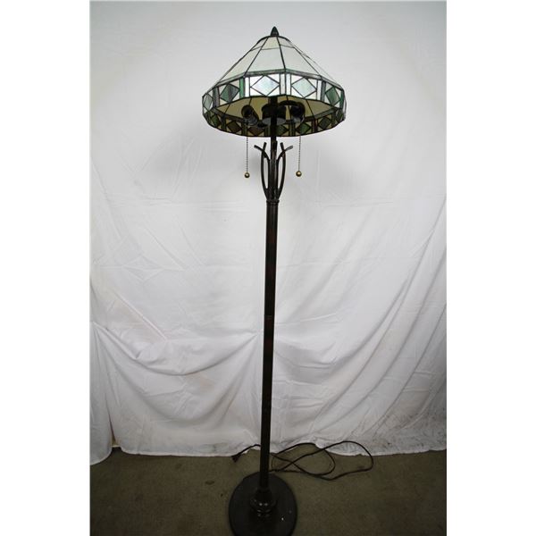 Leaded Glass Shade Floor Lamp