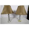 Image 1 : Pair of Faceted Glass Table Lamps