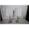 Image 1 : Pair of Chrome & Glass Table Lamps