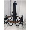 Image 2 : Five Globe Metal and Glass Chandelier