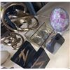Image 2 : Shelf of Collectible Glass, pottery, rock etc.