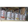 Image 1 : Shelf of Eight painted tin Four piece Canister sets