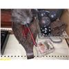 Image 2 : Self of collectible Tray, Boxes, Feather Duster etc