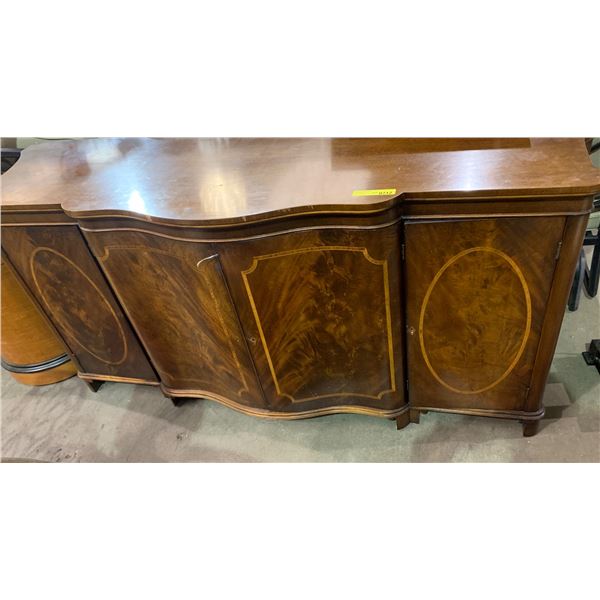 Inlaid Walnut Curved Front Sideboard 73in. W