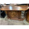 Image 1 : Walnut Curved Inlaid Display Stand w/Two Curved Doors