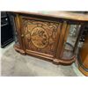 Image 2 : Walnut Curved Inlaid Display Stand w/Two Curved Doors