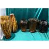 Image 1 : 5 Assorted Brown & Caramel Glass Vases