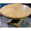 Image 3 : Inlaid Maple Heavy Pedestal Dining Table 48in. Round