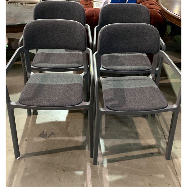 Set of 4 Padded Stacking Client Chairs