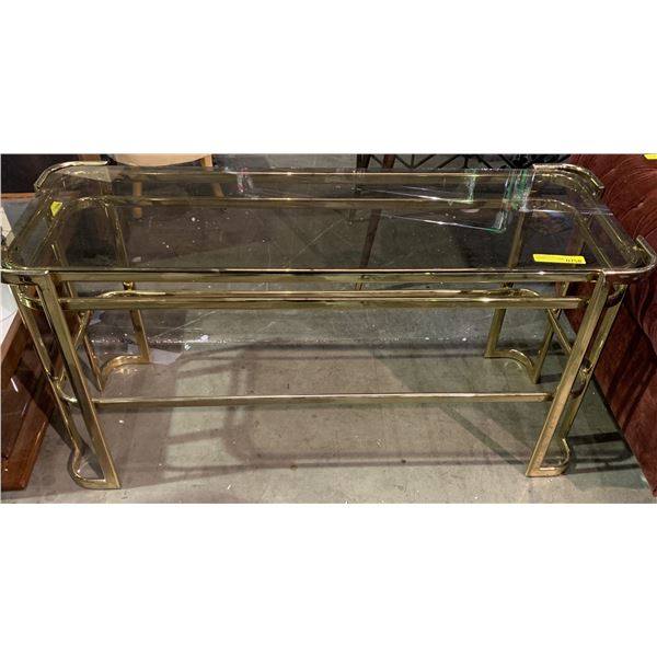 Brass & Glass Sofa Table 53in. W