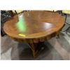Image 1 : Walnut Round Coffee Table w/Shelf 42in. R
