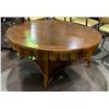 Image 2 : Walnut Round Coffee Table w/Shelf 42in. R