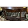 Image 1 : Walnut Half Moon Shade Hall Table 56in. W