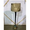 Image 1 : Brass & Wood Pedestal Floor Lamp